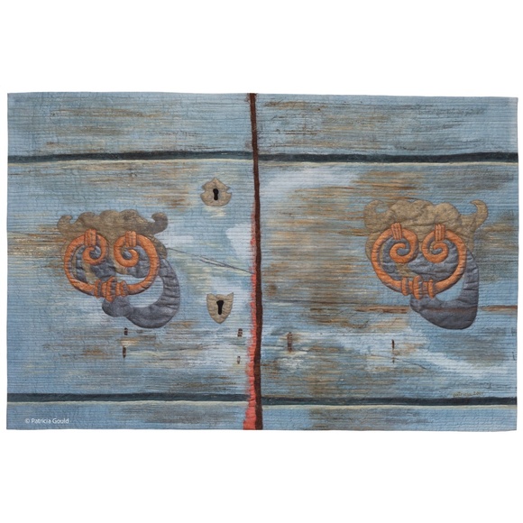 DOOR #2 - original mixed media textile wall hanging - New - Picture 1 of 7